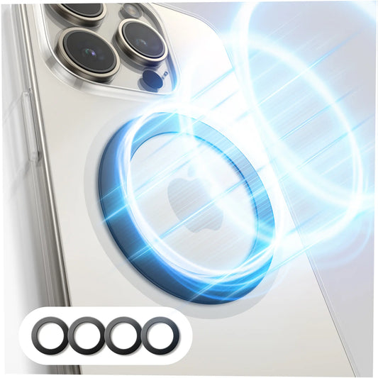 Upgrade Your Charging Game! 🚀✨ Grab the LISEN 4-Pack Ultra-Thin MagSafe Stickers with Strong Suction Ring Magnets - Perfect for iPhone 16/15/14/13/12 & Samsung Devices! 🔋📱