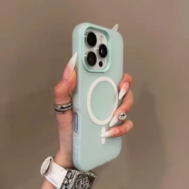 Premium Candy Color 2-in-1 MagSafe Case for iPhone Pro Max Series with Magnetic Wireless Charging - Clear Matte Finish