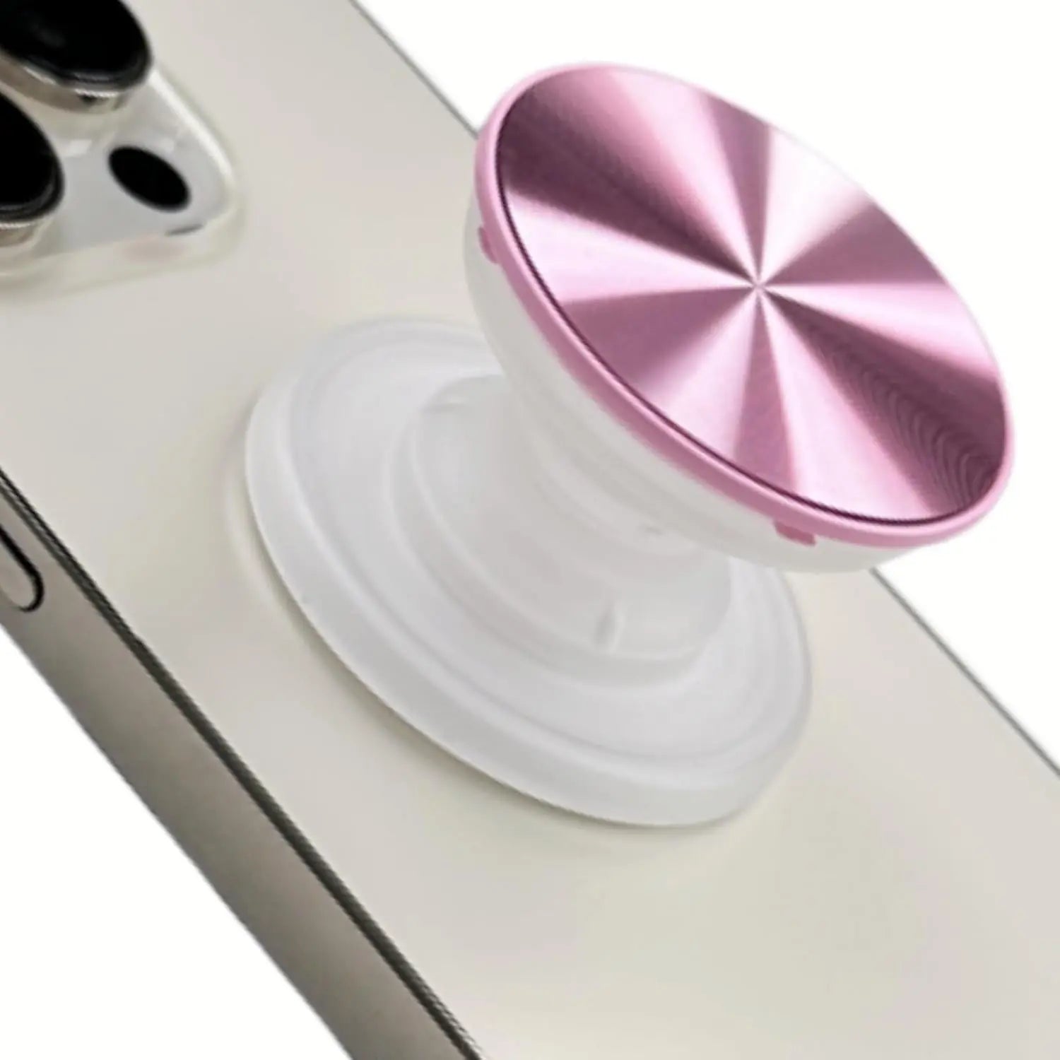 MagSafe-Compatible Collapsible Phone Grip and Stand - Expandable Holder for iPhone 12 to 17 Series with CD Transparent Design