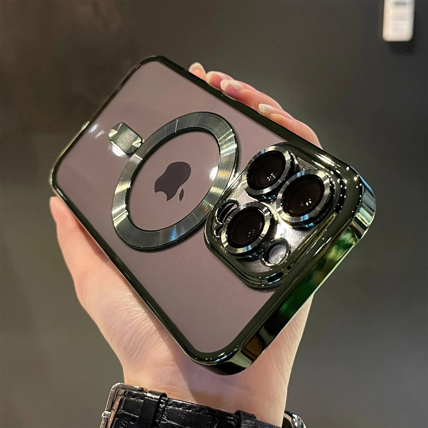 Luxury Clear Magnetic Case for MagSafe Wireless Charging - Shockproof Silicone Cover for iPhone 11, 12, 13, 14, 15, 16, and 17 Pro Max