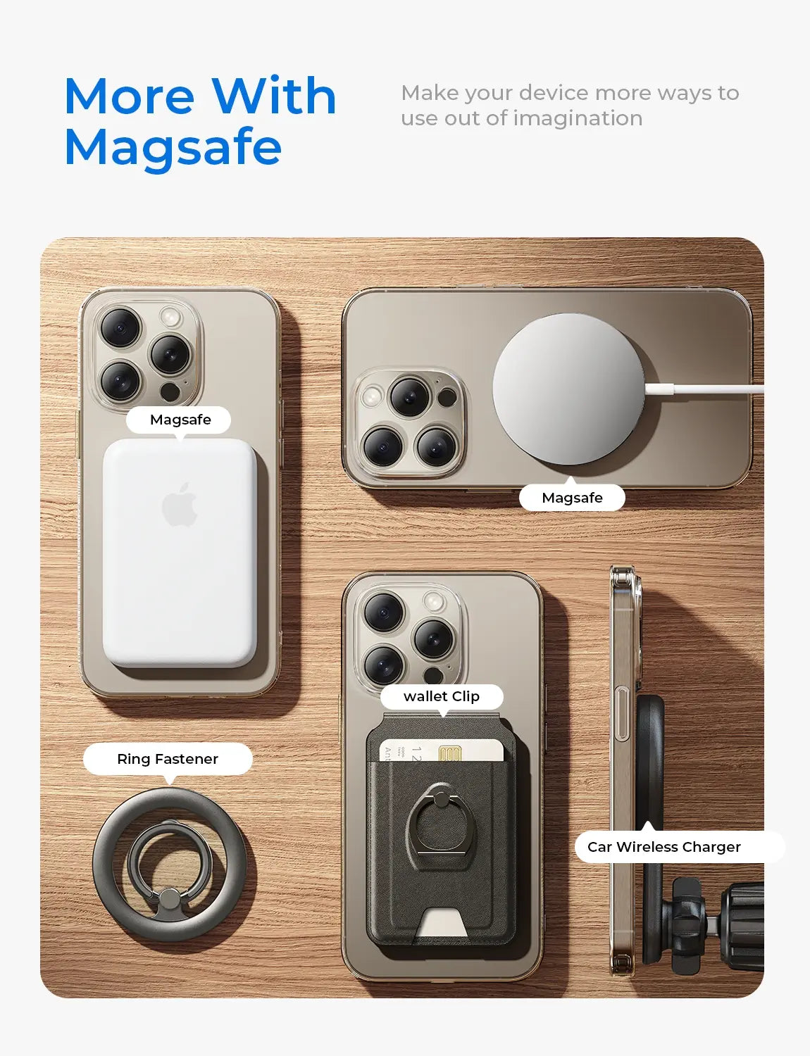 Upgrade Your Charging Game! 🚀✨ Grab the LISEN 4-Pack Ultra-Thin MagSafe Stickers with Strong Suction Ring Magnets - Perfect for iPhone 16/15/14/13/12 & Samsung Devices! 🔋📱