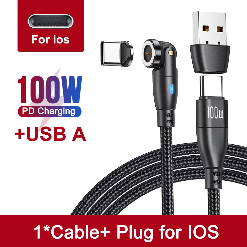 Power Up Your Devices with the 100W Magnetic USB Type C Cable! ⚡️ Fast Charging for MacBook, Samsung & iPhone! 🔌✨