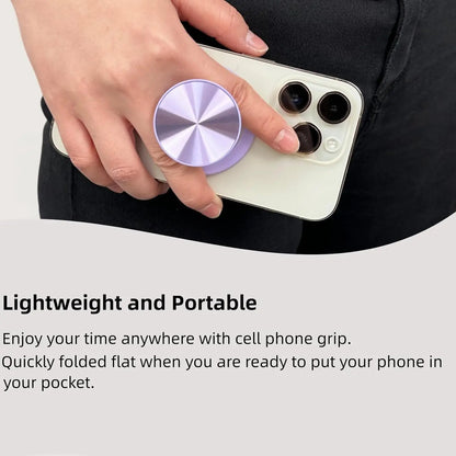 MagSafe-Compatible Collapsible Phone Grip and Stand - Expandable Holder for iPhone 12 to 17 Series with CD Transparent Design