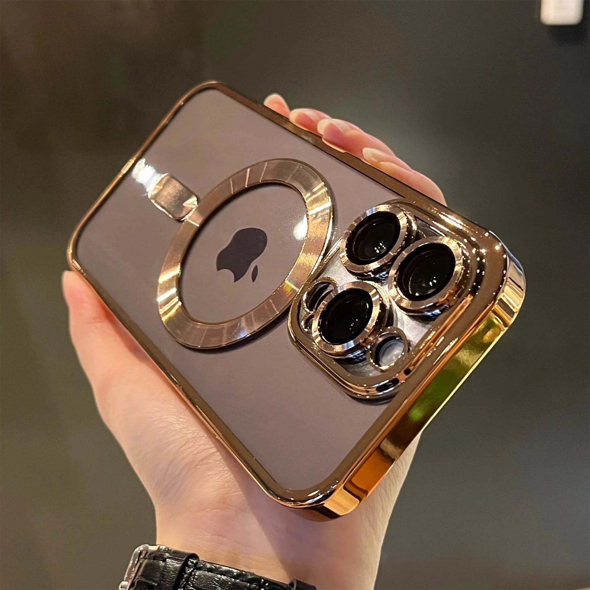 Luxury Clear Magnetic Case for MagSafe Wireless Charging - Shockproof Silicone Cover for iPhone 11, 12, 13, 14, 15, 16, and 17 Pro Max