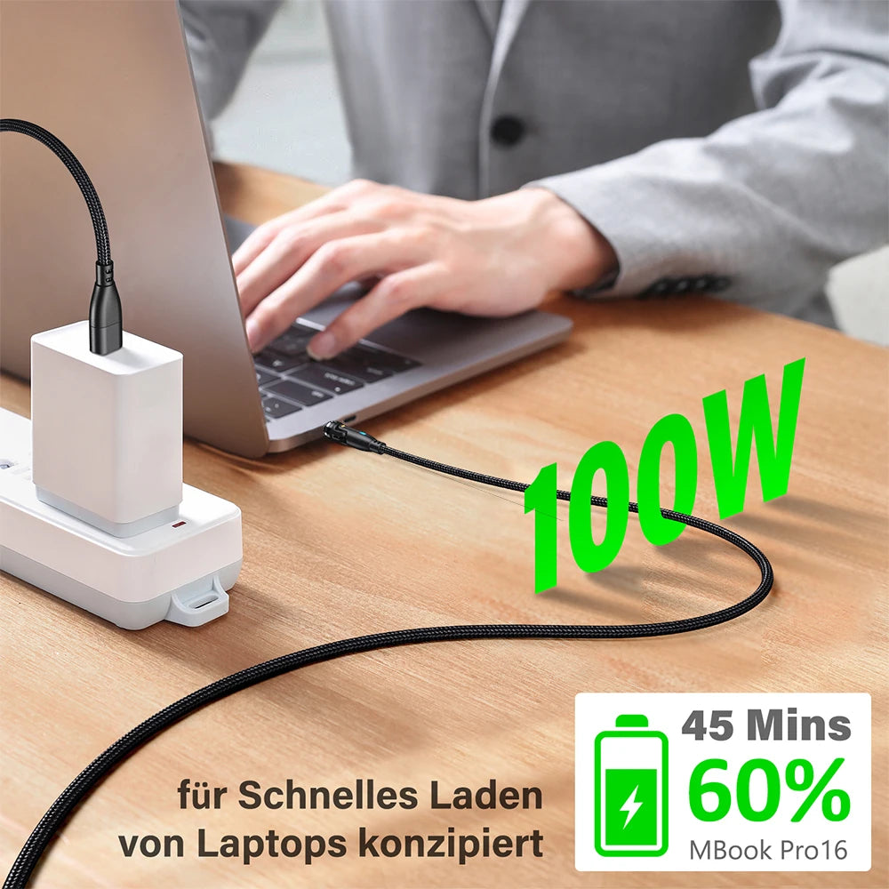 Power Up Your Devices with the 100W Magnetic USB Type C Cable! ⚡️ Fast Charging for MacBook, Samsung & iPhone! 🔌✨