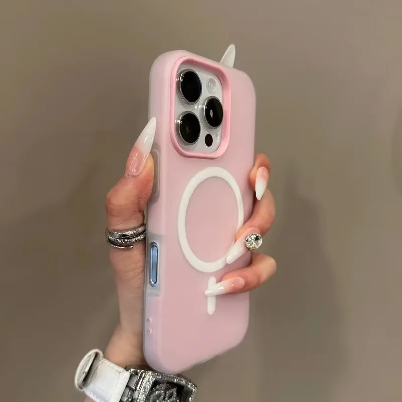 Premium Candy Color 2-in-1 MagSafe Case for iPhone Pro Max Series with Magnetic Wireless Charging - Clear Matte Finish