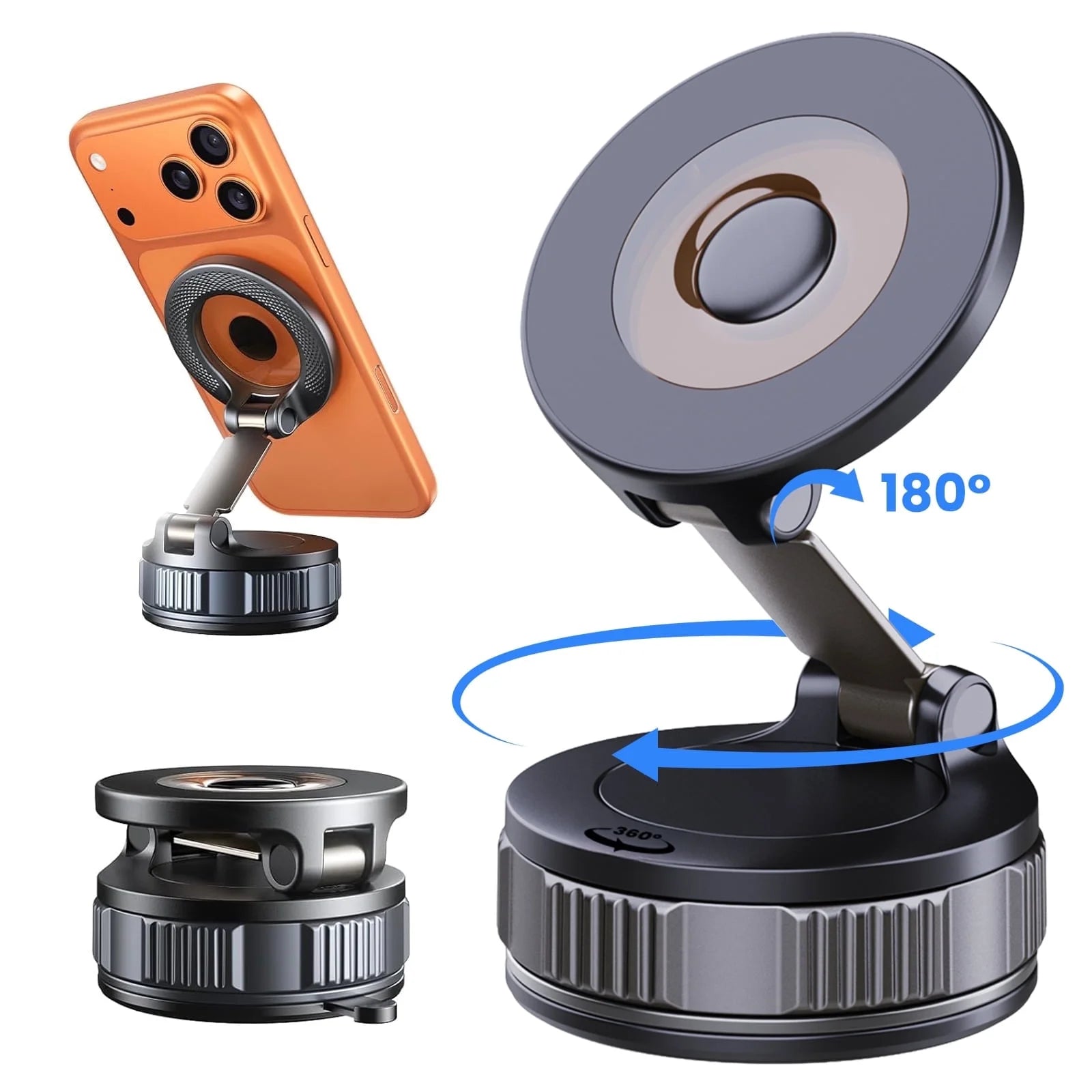 MagSafe 360° Adjustable Car Phone Mount - Compatible with iPhone 17 Pro Max, 16, 15, 14, 13, 12, and Air Plus - Essential Automotive Accessory