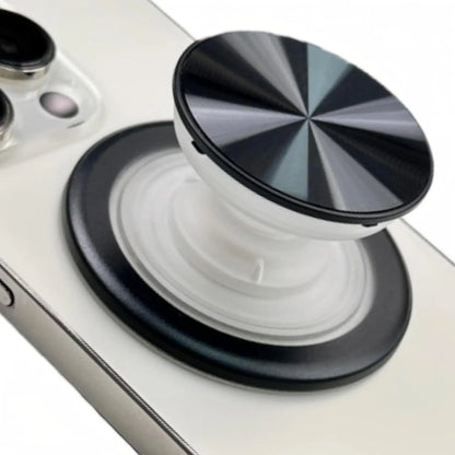 MagSafe-Compatible Collapsible Phone Grip and Stand - Expandable Holder for iPhone 12 to 17 Series with CD Transparent Design