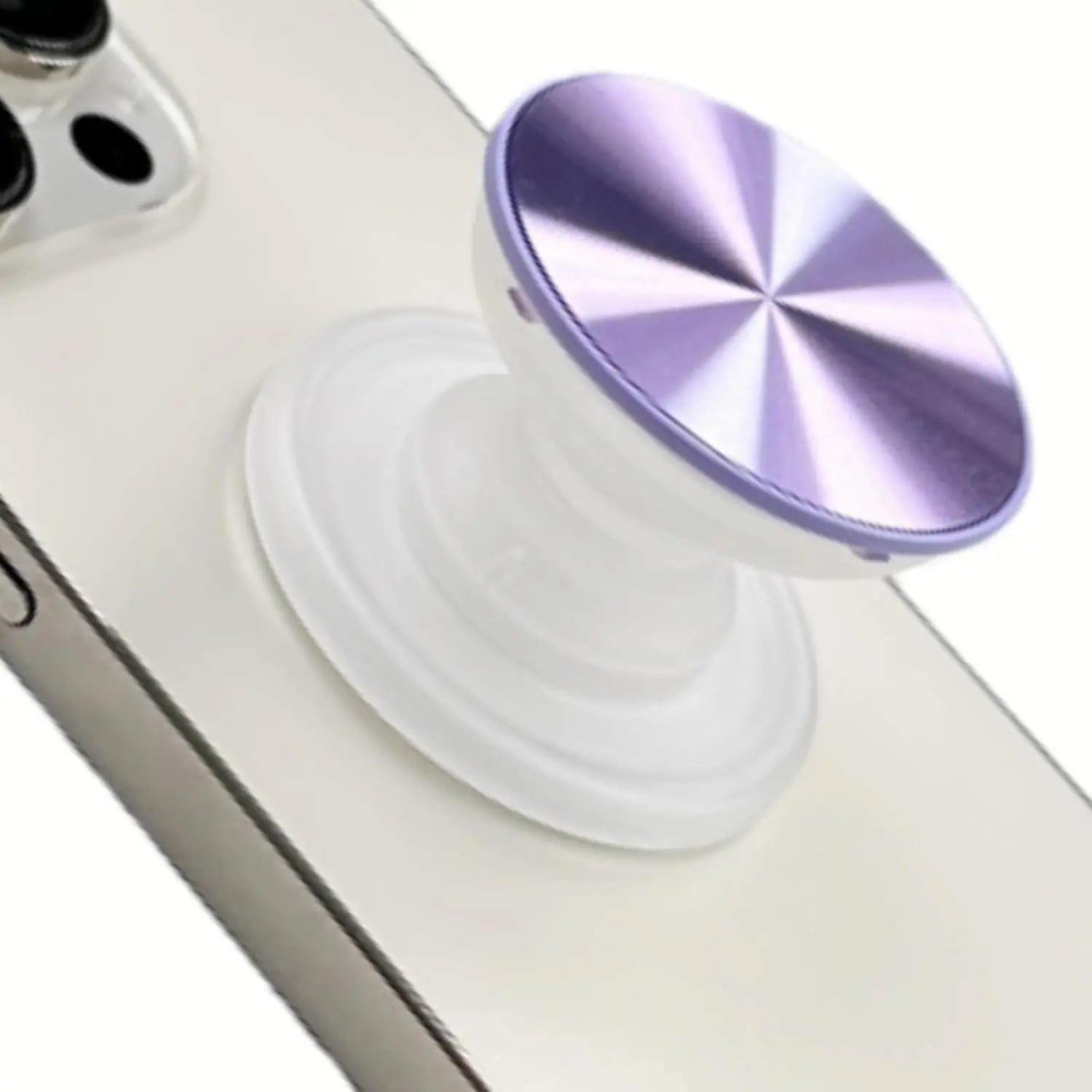 MagSafe-Compatible Collapsible Phone Grip and Stand - Expandable Holder for iPhone 12 to 17 Series with CD Transparent Design