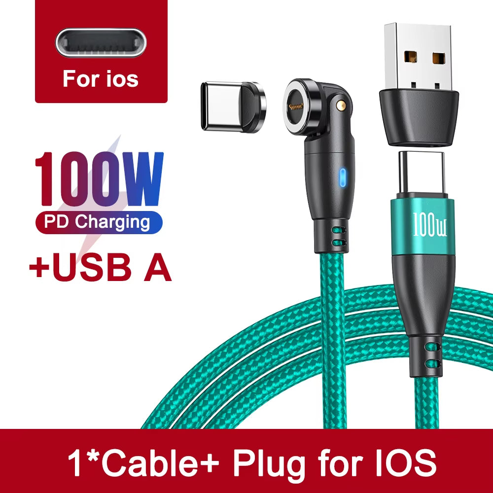 Power Up Your Devices with the 100W Magnetic USB Type C Cable! ⚡️ Fast Charging for MacBook, Samsung & iPhone! 🔌✨