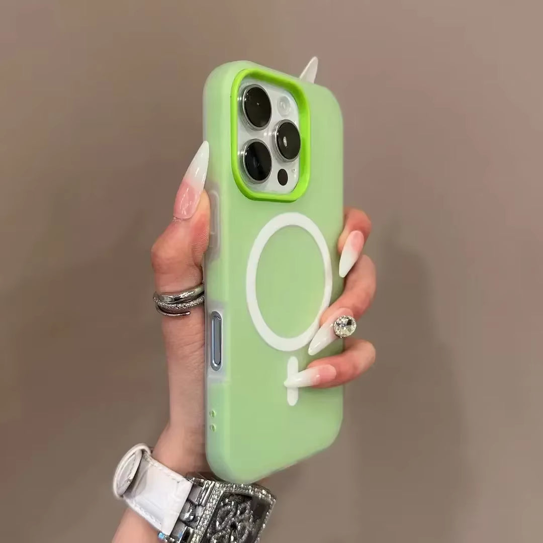 Premium Candy Color 2-in-1 MagSafe Case for iPhone Pro Max Series with Magnetic Wireless Charging - Clear Matte Finish