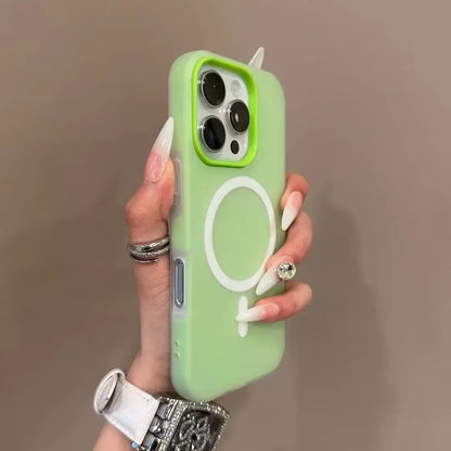 Premium Candy Color 2-in-1 MagSafe Case for iPhone Pro Max Series with Magnetic Wireless Charging - Clear Matte Finish