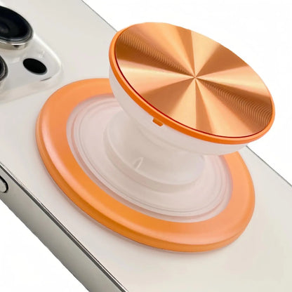 MagSafe-Compatible Collapsible Phone Grip and Stand - Expandable Holder for iPhone 12 to 17 Series with CD Transparent Design