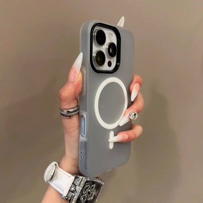 Premium Candy Color 2-in-1 MagSafe Case for iPhone Pro Max Series with Magnetic Wireless Charging - Clear Matte Finish