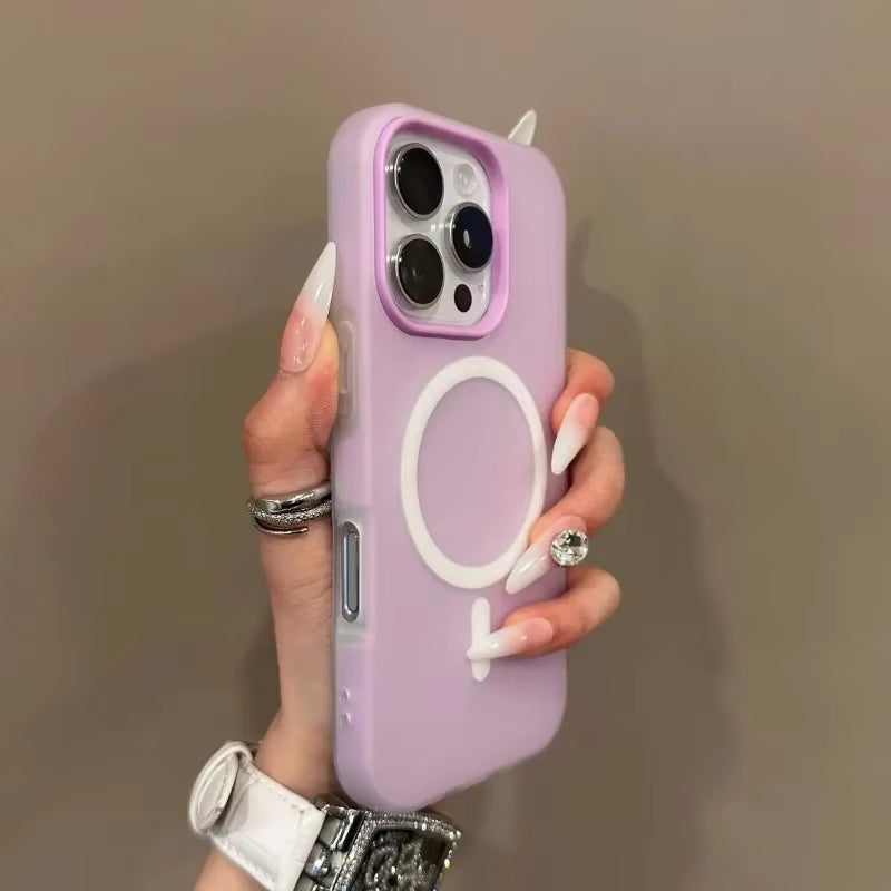 Premium Candy Color 2-in-1 MagSafe Case for iPhone Pro Max Series with Magnetic Wireless Charging - Clear Matte Finish