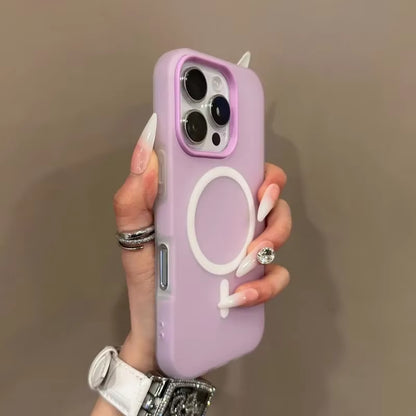 Premium Candy Color 2-in-1 MagSafe Case for iPhone Pro Max Series with Magnetic Wireless Charging - Clear Matte Finish