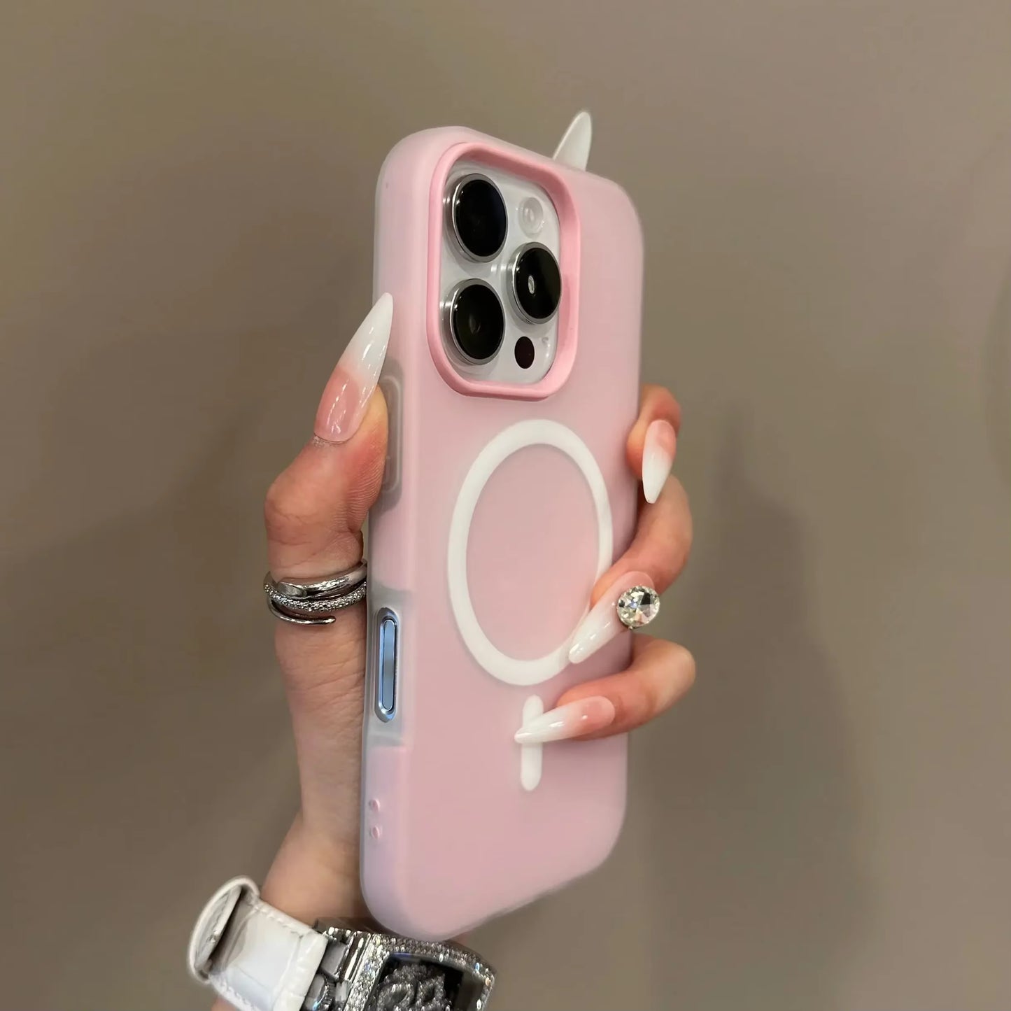 Premium Candy Color 2-in-1 MagSafe Case for iPhone Pro Max Series with Magnetic Wireless Charging - Clear Matte Finish