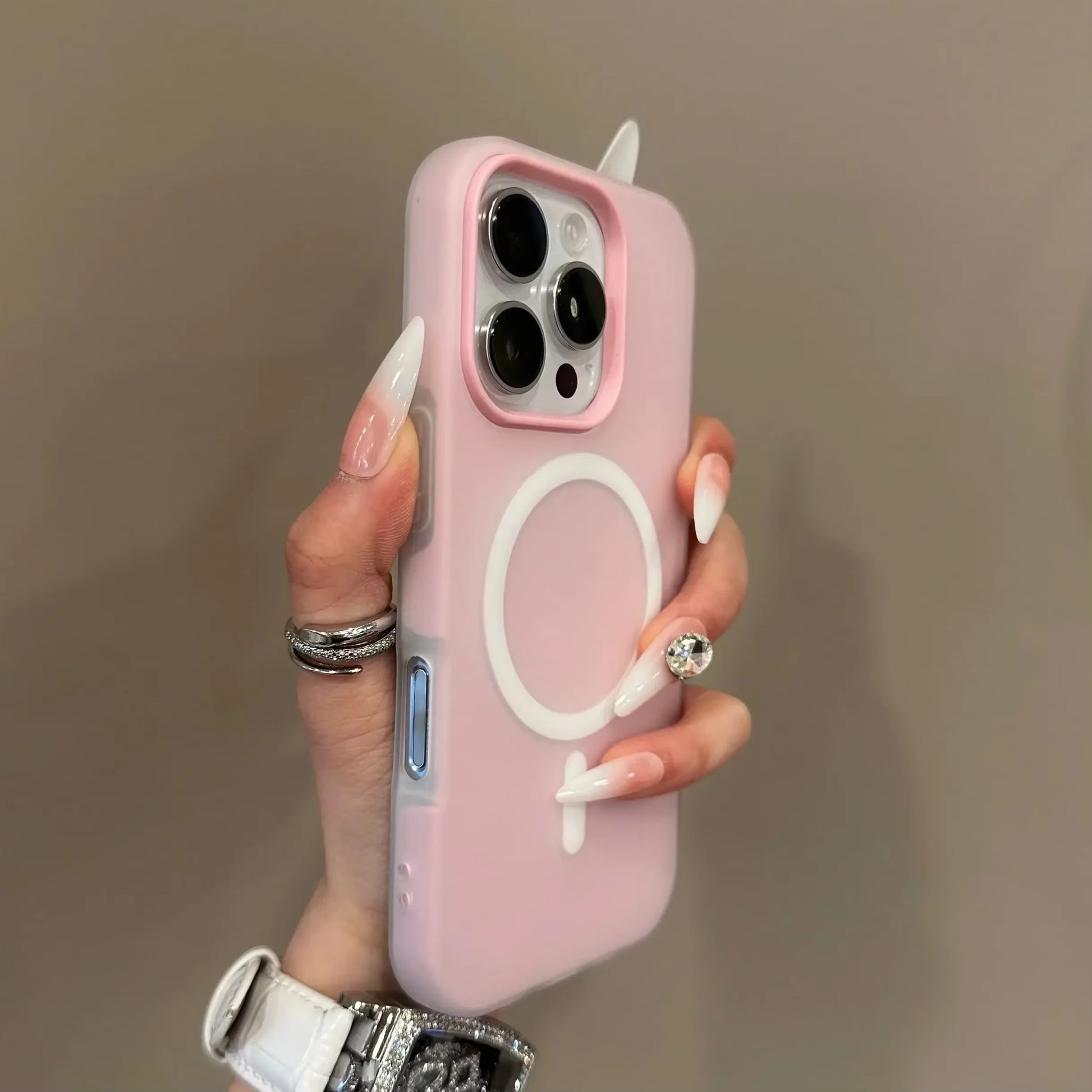 Premium Candy Color 2-in-1 MagSafe Case for iPhone Pro Max Series with Magnetic Wireless Charging - Clear Matte Finish