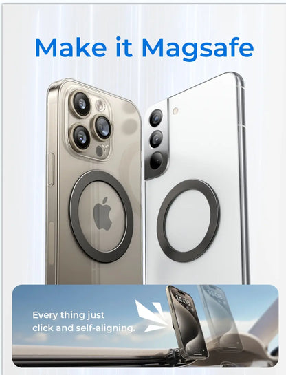 Upgrade Your Charging Game! 🚀✨ Grab the LISEN 4-Pack Ultra-Thin MagSafe Stickers with Strong Suction Ring Magnets - Perfect for iPhone 16/15/14/13/12 & Samsung Devices! 🔋📱