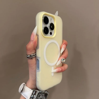 Premium Candy Color 2-in-1 MagSafe Case for iPhone Pro Max Series with Magnetic Wireless Charging - Clear Matte Finish