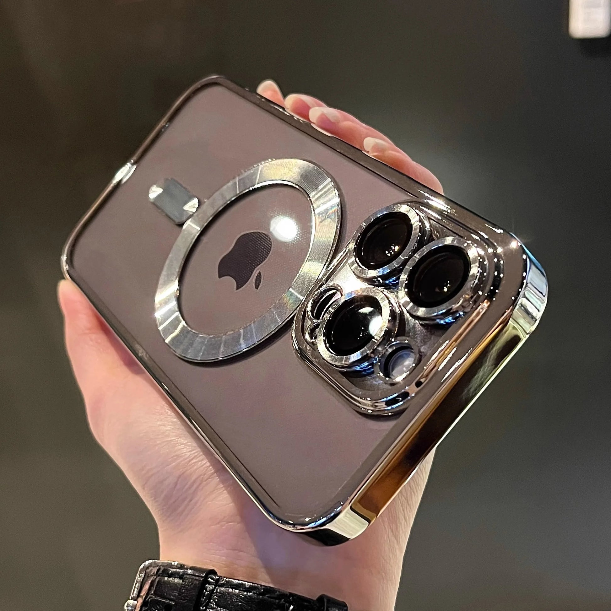 Luxury Clear Magnetic Case for MagSafe Wireless Charging - Shockproof Silicone Cover for iPhone 11, 12, 13, 14, 15, 16, and 17 Pro Max