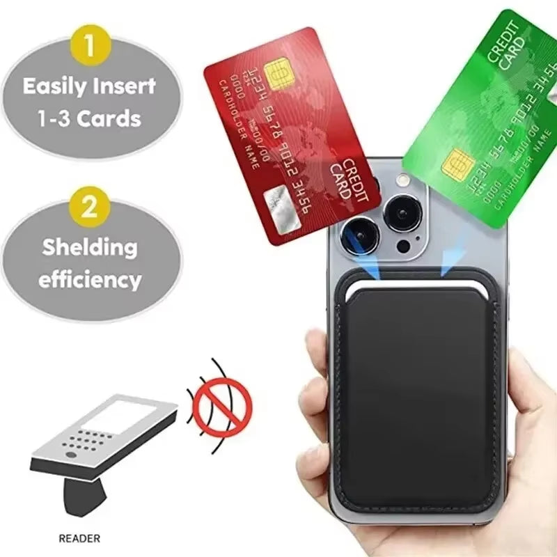 Premium Leather Wallet Case for iPhone 15 Pro Max, Compatible with MagSafe and Models 14, 13, and 12 - Card Holder with Integrated MagSafe Magnet