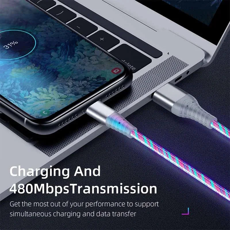 Glow Up Your Charging Game! ⚡️✨ Check Out Our Fast Charging Luminous USB Type C Cable for Samsung, Xiaomi, iPhone & More! 💡🔌 #FastCharge #LEDGlow