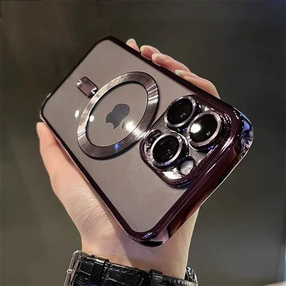 Luxury Clear Magnetic Case for MagSafe Wireless Charging - Shockproof Silicone Cover for iPhone 11, 12, 13, 14, 15, 16, and 17 Pro Max