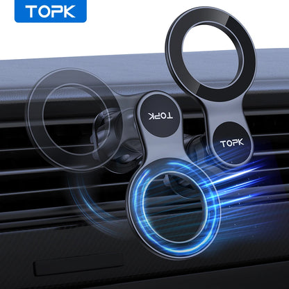 TOPK Magnetic Car Phone Mount - Air Vent Holder with Enhanced Magnet for iPhone Devices