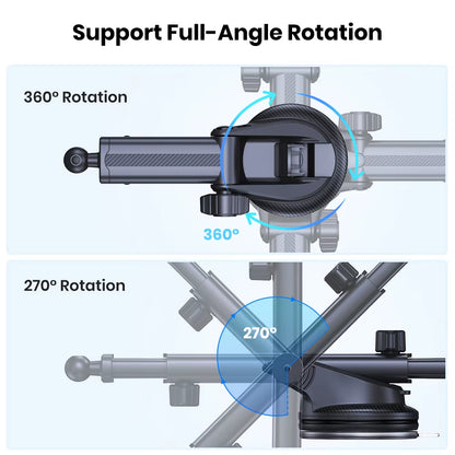 TOPK Magnetic Car Phone Holder with Adjustable Long Arm for Windshield and Dashboard - Enhanced Suction Mount Stability