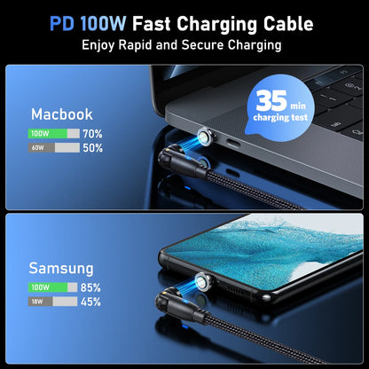Power Up Your Devices with the 100W Magnetic USB Type C Cable! ⚡️ Fast Charging for MacBook, Samsung & iPhone! 🔌✨