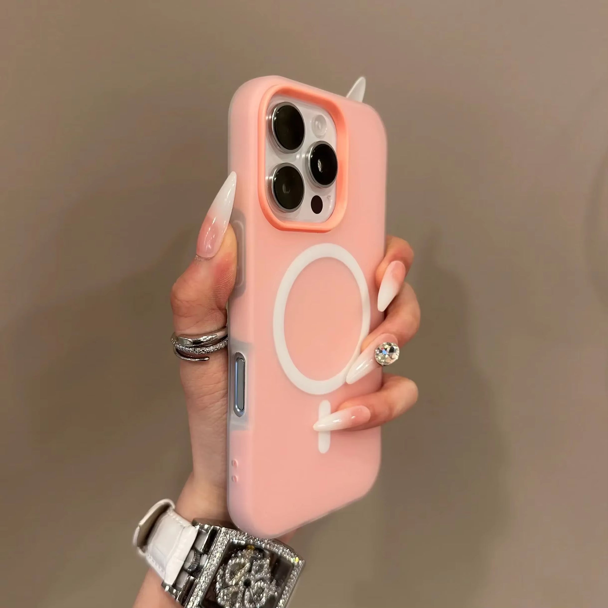 Premium Candy Color 2-in-1 MagSafe Case for iPhone Pro Max Series with Magnetic Wireless Charging - Clear Matte Finish