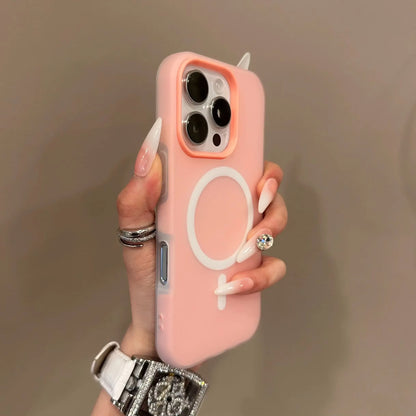 Premium Candy Color 2-in-1 MagSafe Case for iPhone Pro Max Series with Magnetic Wireless Charging - Clear Matte Finish
