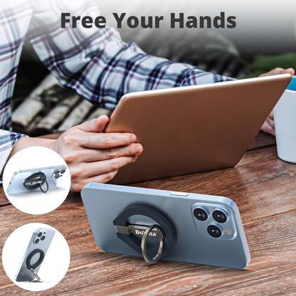 Boyata 360-Degree Rotating Magnetic Phone Ring Holder for MagSafe-Compatible Devices