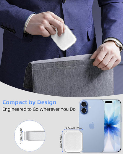 Wireless Charger for AirPods - Compatible with AirPods 4 (ANC), 3rd, 2nd Generation, and New AirPods Pro 3 (2025) & 2nd Generation - Sleek and Portable Design for Home and Travel (Silver/White)