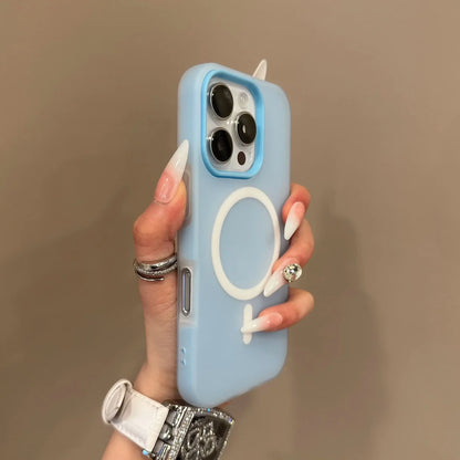 Premium Candy Color 2-in-1 MagSafe Case for iPhone Pro Max Series with Magnetic Wireless Charging - Clear Matte Finish
