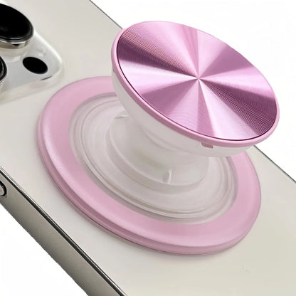 MagSafe-Compatible Collapsible Phone Grip and Stand - Expandable Holder for iPhone 12 to 17 Series with CD Transparent Design